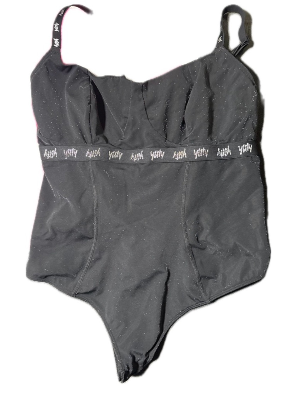 YITTY Black Shimmery Shaping Bodysuit